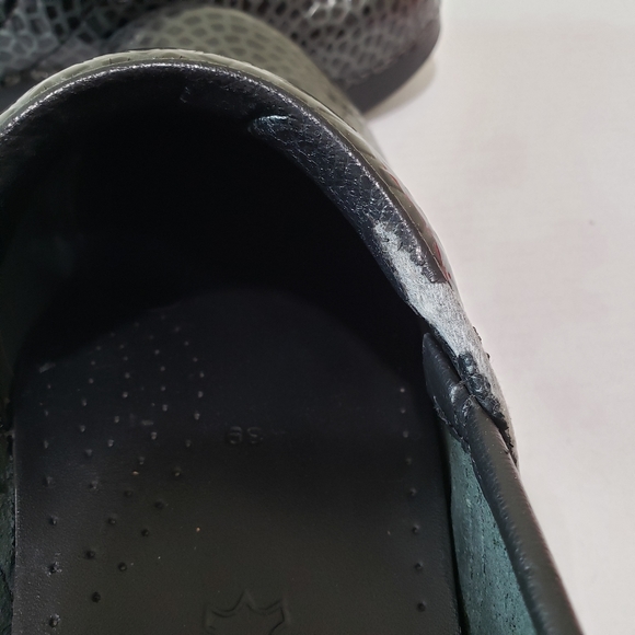 Dansko Colorful Print Texture Glossed Leather Slip-Resistant Clog Mules Size 39 - Picture 12 of 13